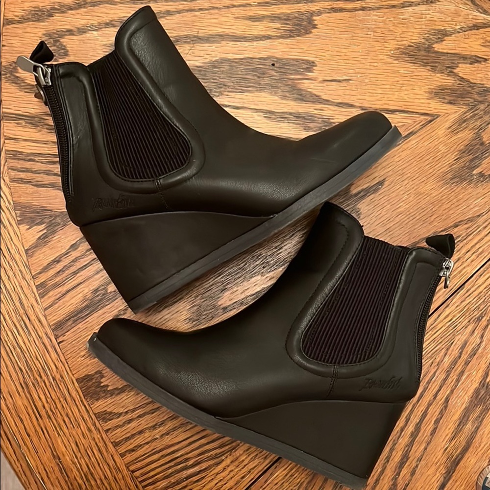 Blowfish Malibu Black Wedge Ankle Boots
